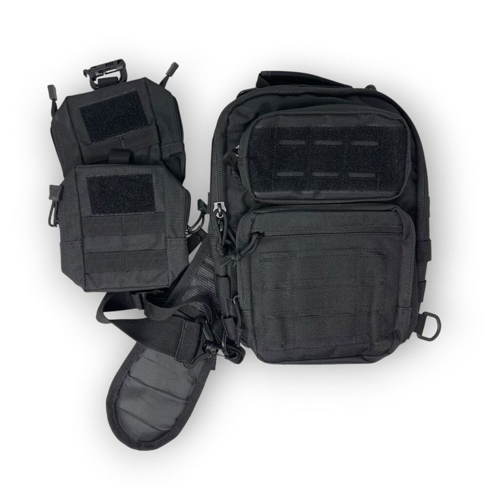 Wincent Multi Functional Military Assault Tactical Sling Bag Backpack Black